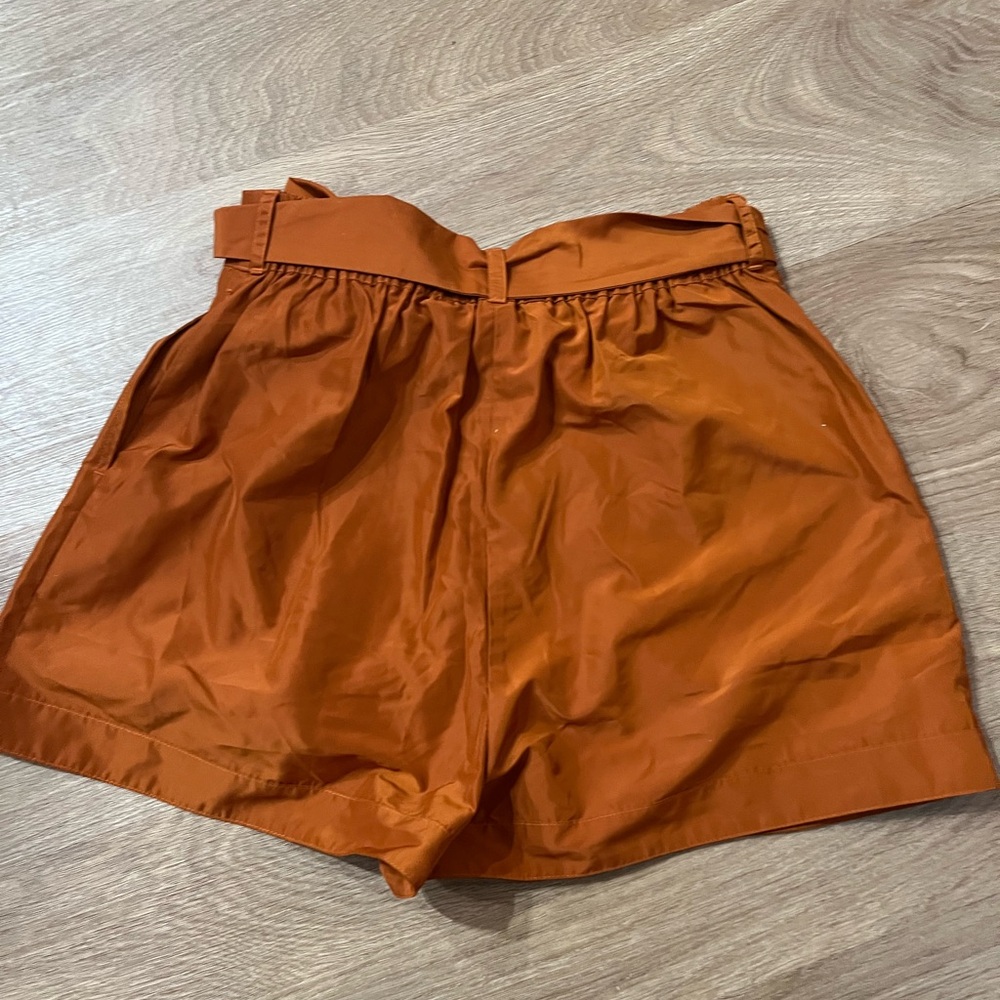 Marie Oliver High-Waist Tie Belt Shorts - Rust - Picture 2 of 4